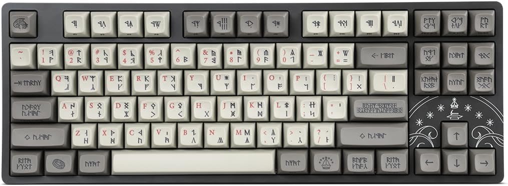 DROP + The Lord of The Rings™ Dwarvish TKL Mechanical Keyboard - MT3 Profile Keycaps with Accent Keys - Holy Panda X Tactile Switches - PBT Dye-Sub Keycaps - LED Backlight - Dark Gray