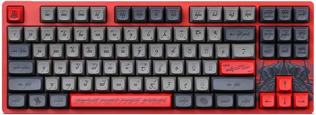 DROP + The Lord of The Rings™ Ringwraith™ TKL Mechanical Keyboard - MT3 Profile Keycaps with Accent Keys - Holy Panda X Tactile Switches - PBT Dye-Sub Keycaps - LED Backlight - Red