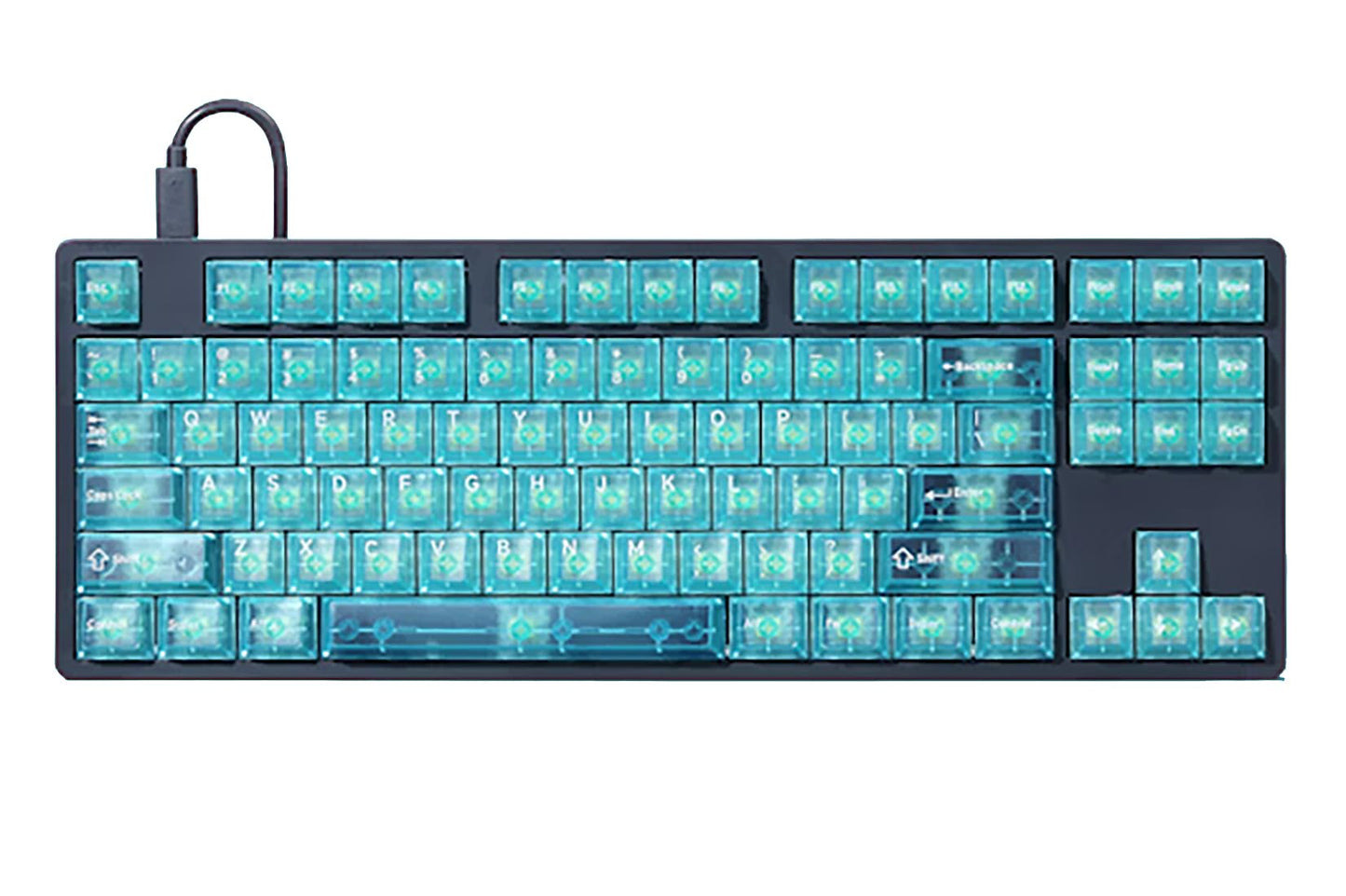 DROP + MiTo Keysterine Transparent ABS Keycap Set R2 - Frost - 60%, 65%, 75%, TKL, WKL, 1800, 96-Key, Full-Size and More Cherry MX Style Keyboard Compatibility