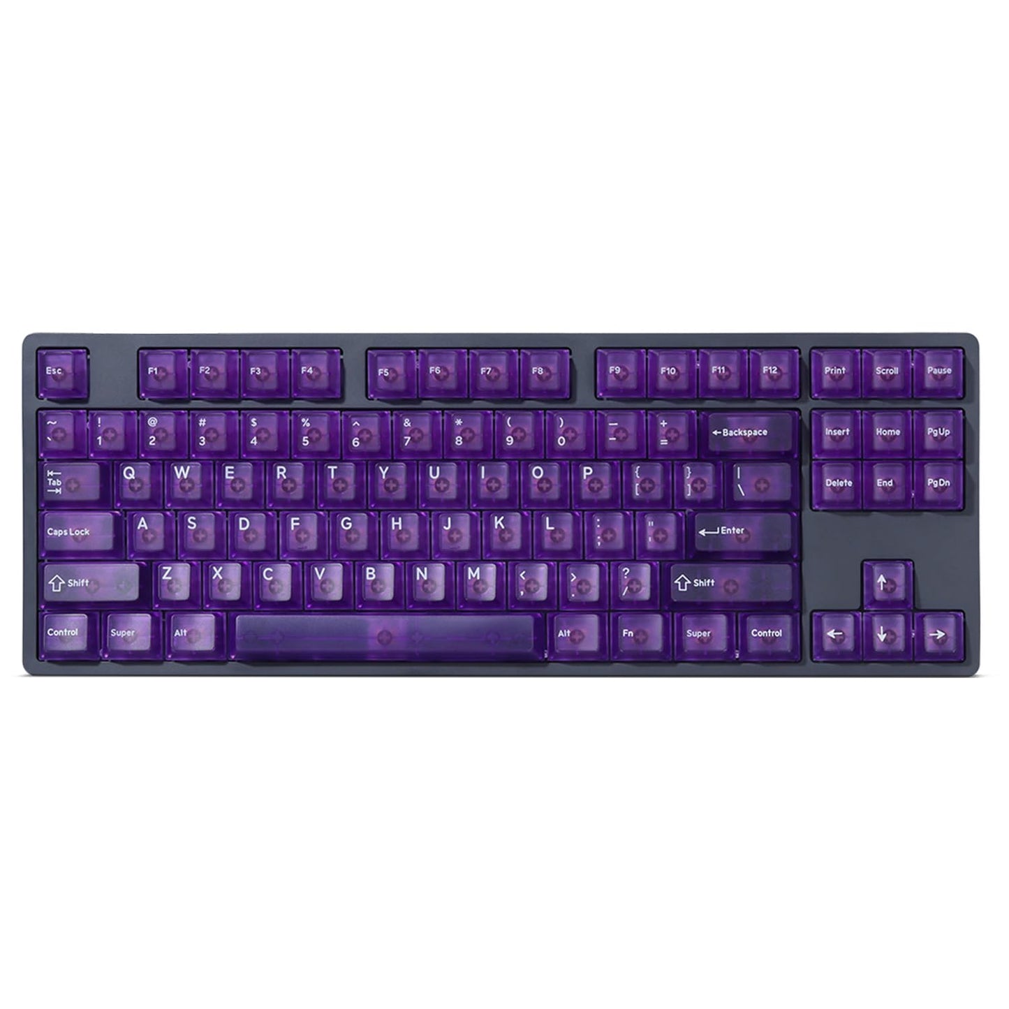 DROP + MiTo Keysterine Transparent ABS Keycap Set R2 - Grape - 60%, 65%, 75%, TKL, WKL, 1800, 96-Key, Full-Size and More Cherry MX Style Keyboard Compatibility
