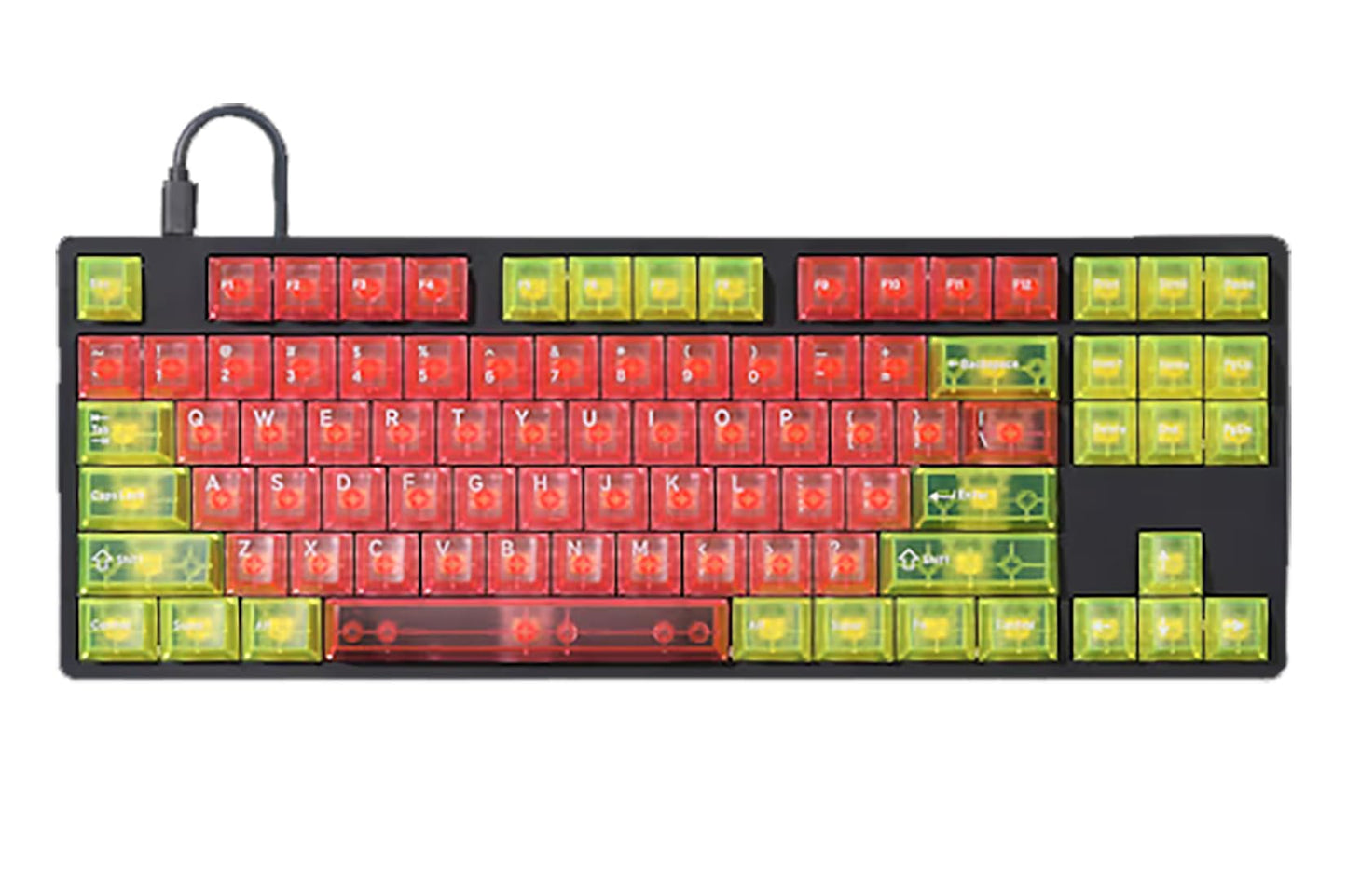 DROP + MiTo Keysterine Transparent ABS Keycap Set R2 - Raspberry - 60%, 65%, 75%, TKL, WKL, 1800, 96-Key, Full-Size and More Cherry MX Style Keyboard Compatibility