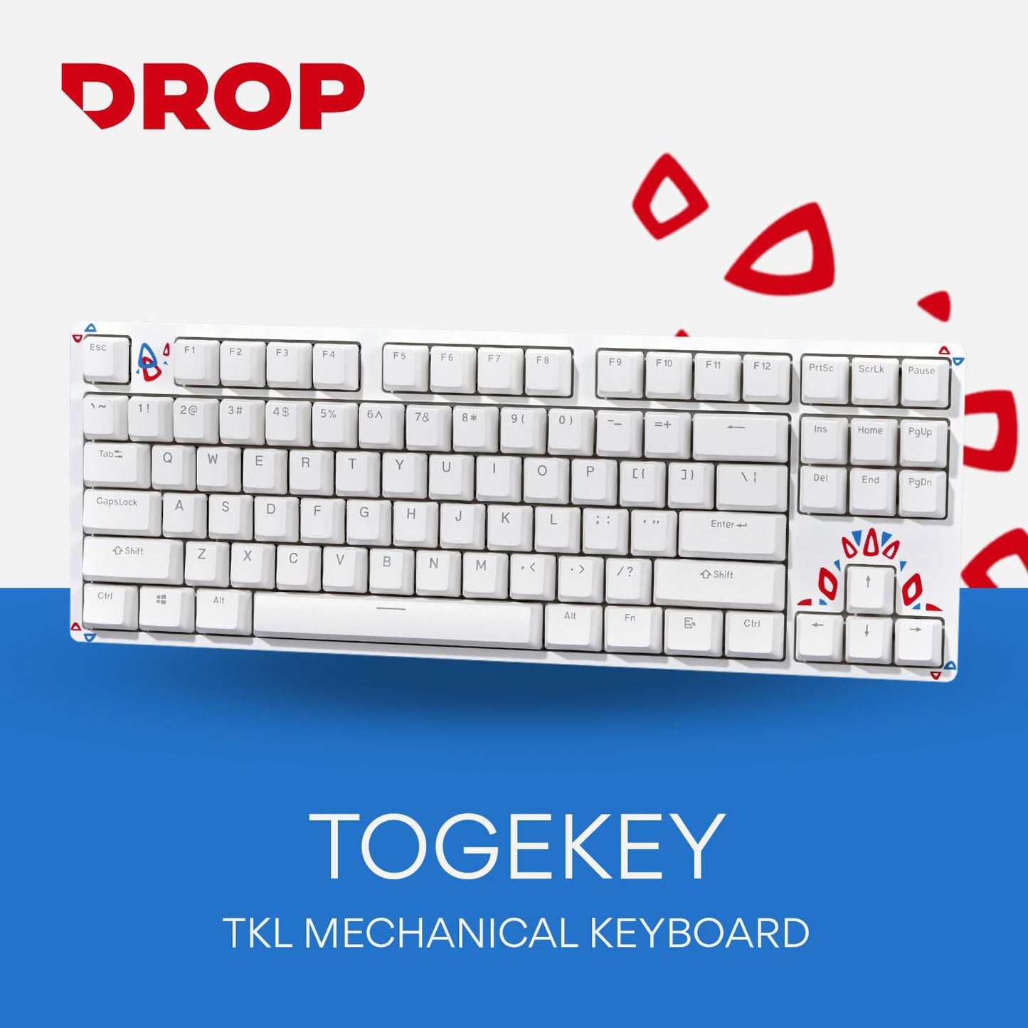 DROP Expression Series Togekey TKL Mechanical Keyboard - Gateron Yellow KS3 Linear Switches - PBT Double-Shot Keycaps - LED Backlight - Silver