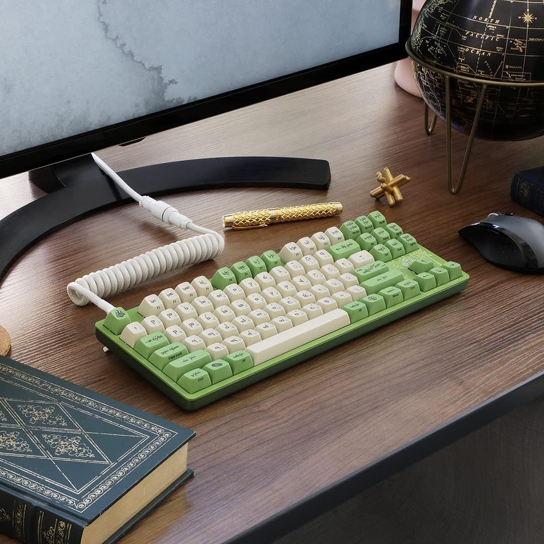 DROP + The Lord of The Rings™ Elvish TKL Mechanical Keyboard - MT3 Profile Keycaps with Accent Keys - Holy Panda X Tactile Switches - PBT Dye-Sub Keycaps - LED Backlight - Green
