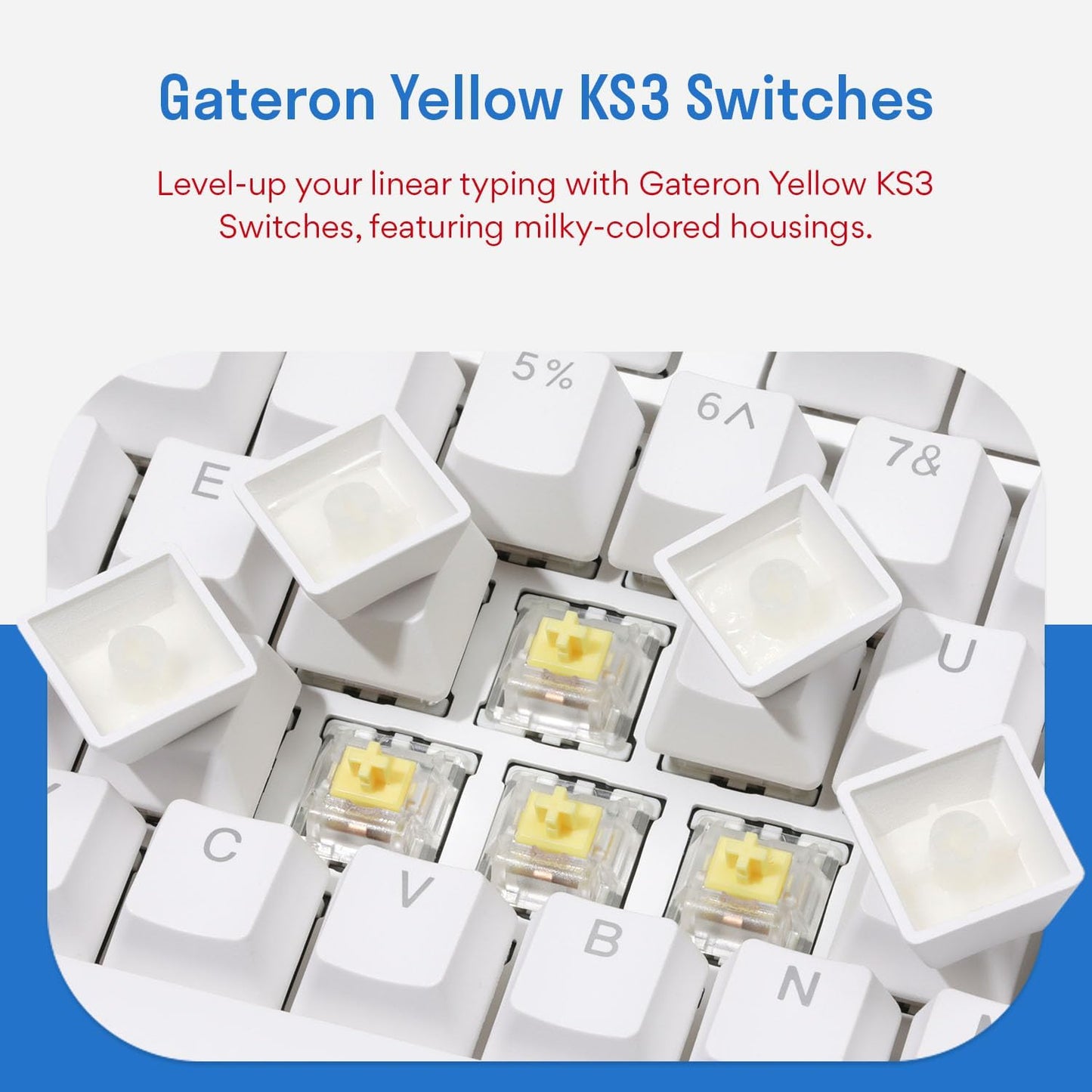DROP Expression Series Togekey TKL Mechanical Keyboard - Gateron Yellow KS3 Linear Switches - PBT Double-Shot Keycaps - LED Backlight - Silver