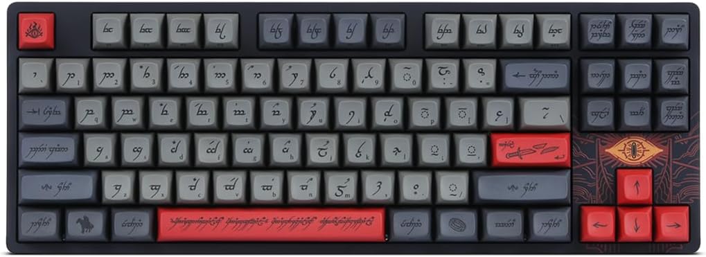 DROP + The Lord of The Rings™ Black Speech TKL Mechanical Keyboard - MT3 Profile Keycaps with Accent Keys - Holy Panda X Tactile Switches - PBT Dye-Sub Keycaps - LED Backlight - Black