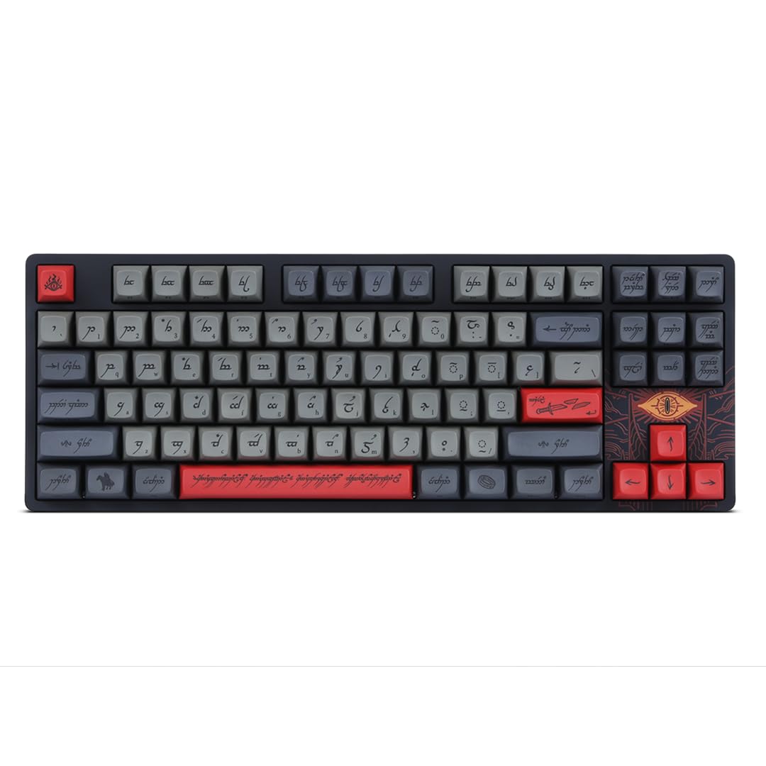DROP + The Lord of The Rings™ Dwarvish TKL Mechanical Keyboard - MT3 Profile Keycaps with Accent Keys - Holy Panda X Tactile Switches - PBT Dye-Sub Keycaps - LED Backlight - Dark Gray