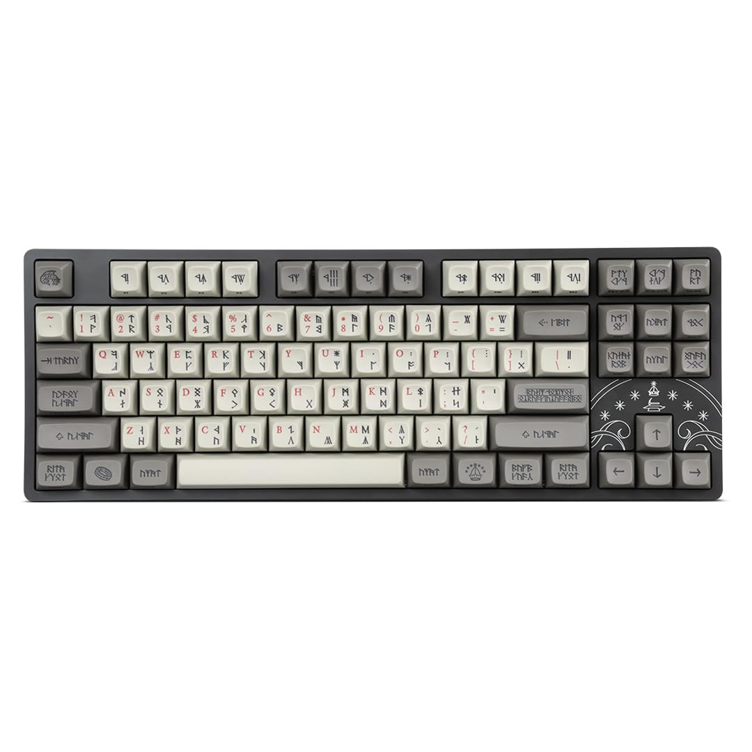 DROP + The Lord of The Rings™ Black Speech TKL Mechanical Keyboard - MT3 Profile Keycaps with Accent Keys - Holy Panda X Tactile Switches - PBT Dye-Sub Keycaps - LED Backlight - Black