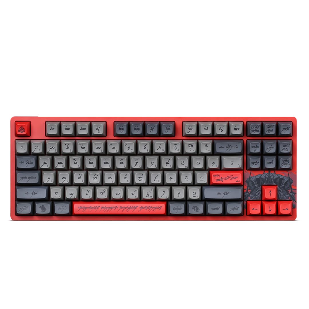DROP + The Lord of The Rings™ Dwarvish TKL Mechanical Keyboard - MT3 Profile Keycaps with Accent Keys - Holy Panda X Tactile Switches - PBT Dye-Sub Keycaps - LED Backlight - Dark Gray