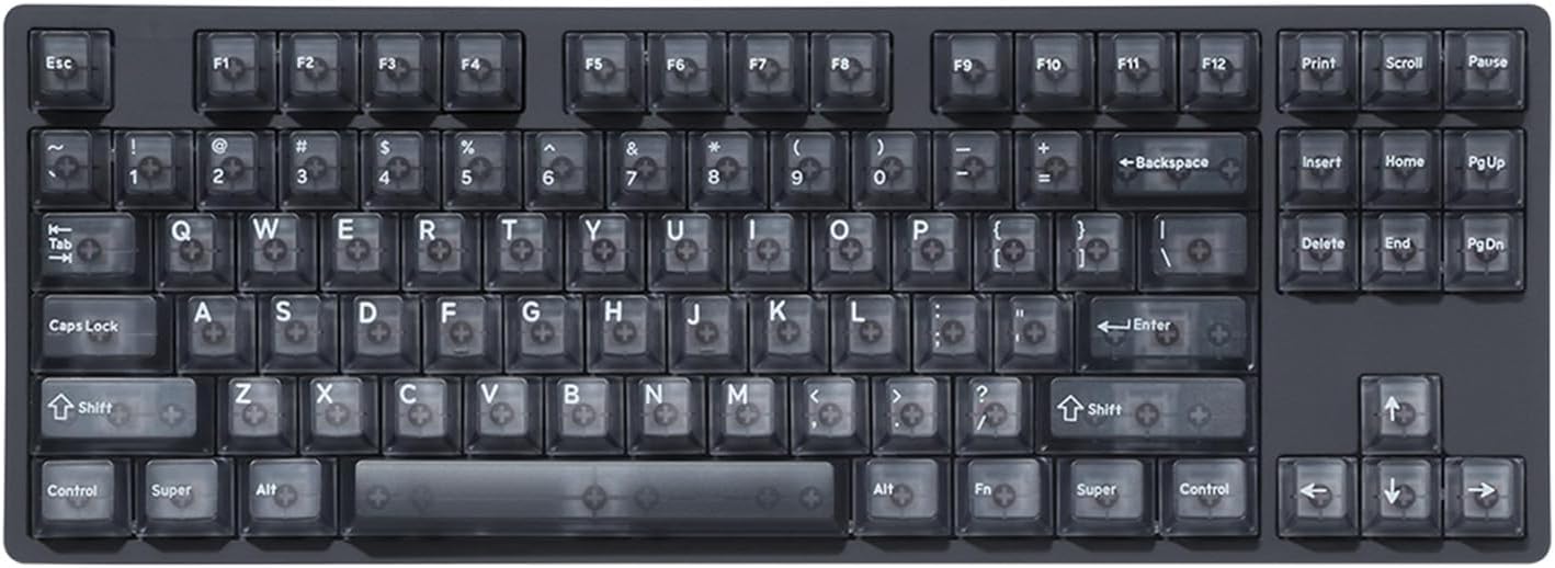 DROP + MiTo Keysterine Transparent ABS Keycap Set R2 - Smoke - 60%, 65%, 75%, TKL, WKL, 1800, 96-Key, Full-Size and More Cherry MX Style Keyboard Compatibility