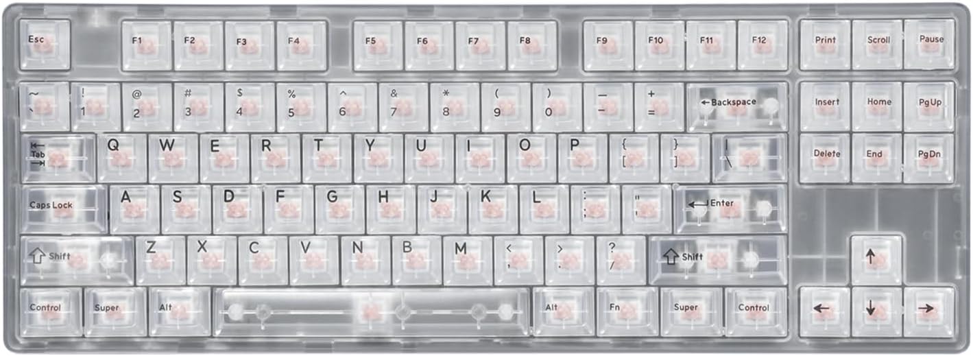 DROP + MiTo Keysterine Transparent ABS Keycap Set R2 - Arctic - 60%, 65%, 75%, TKL, WKL, 1800, 96-Key, Full-Size and More Cherry MX Style Keyboard Compatibility