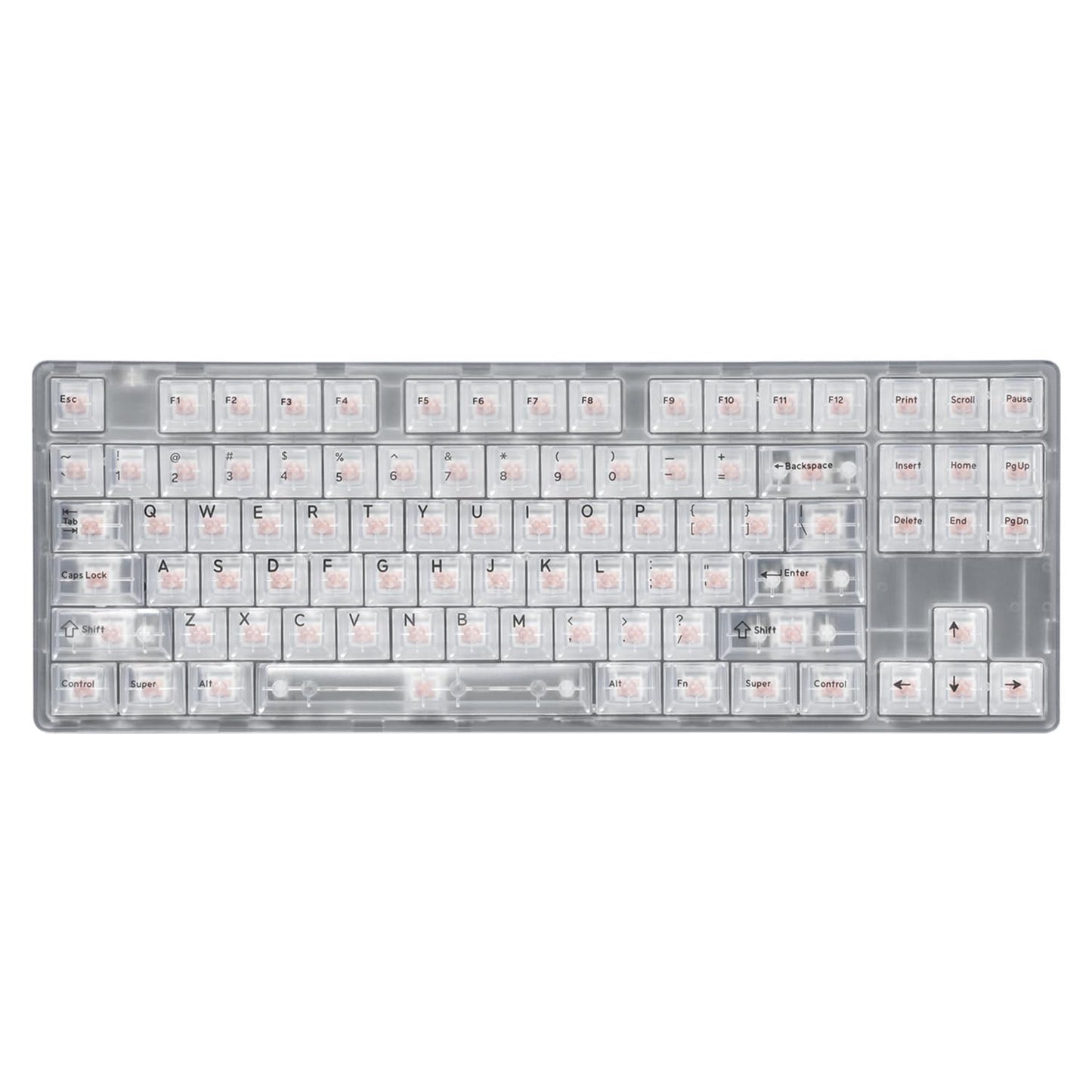 DROP + MiTo Keysterine Transparent ABS Keycap Set R2 - Frost - 60%, 65%, 75%, TKL, WKL, 1800, 96-Key, Full-Size and More Cherry MX Style Keyboard Compatibility