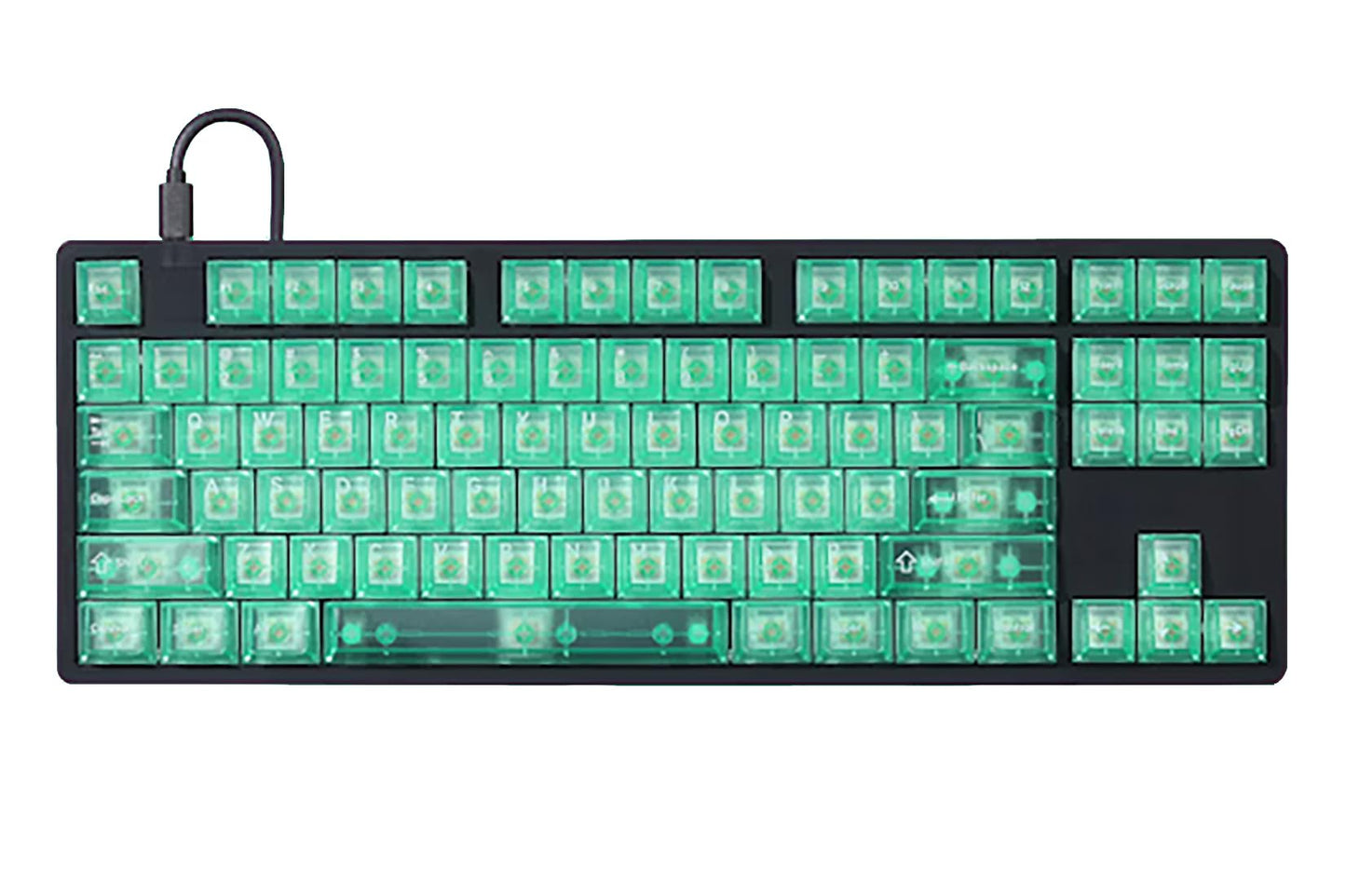 DROP + MiTo Keysterine Transparent ABS Keycap Set R2 - Raspberry - 60%, 65%, 75%, TKL, WKL, 1800, 96-Key, Full-Size and More Cherry MX Style Keyboard Compatibility