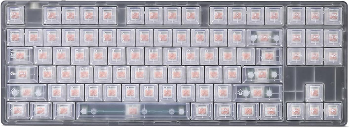 DROP + MiTo Keysterine Transparent ABS Keycap Set R2 - Frost - 60%, 65%, 75%, TKL, WKL, 1800, 96-Key, Full-Size and More Cherry MX Style Keyboard Compatibility