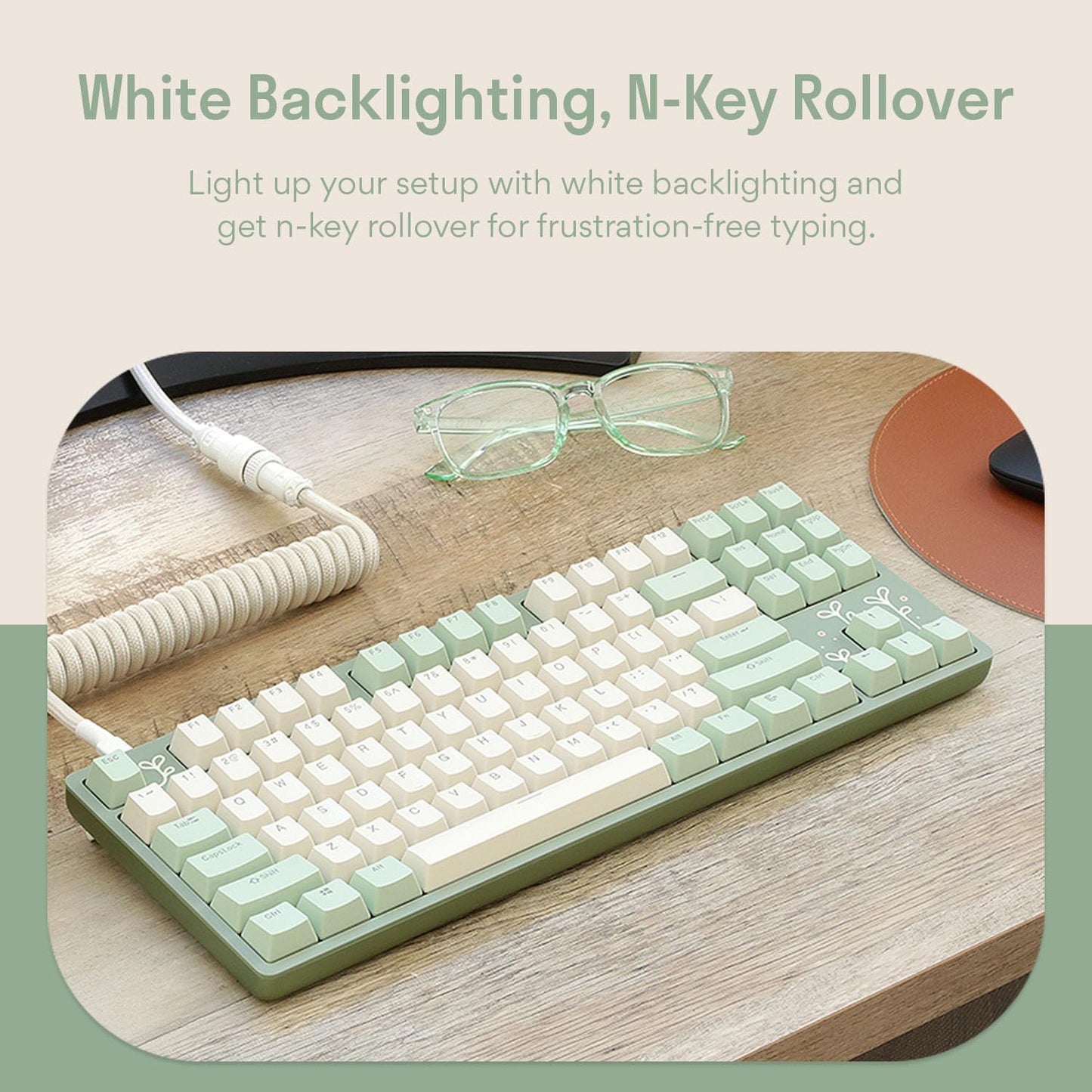 DROP Expression Series Shinai TKL Mechanical Keyboard - Holy Panda X Tactile Switches - PBT Double-Shot Keycaps - LED Backlight - Green