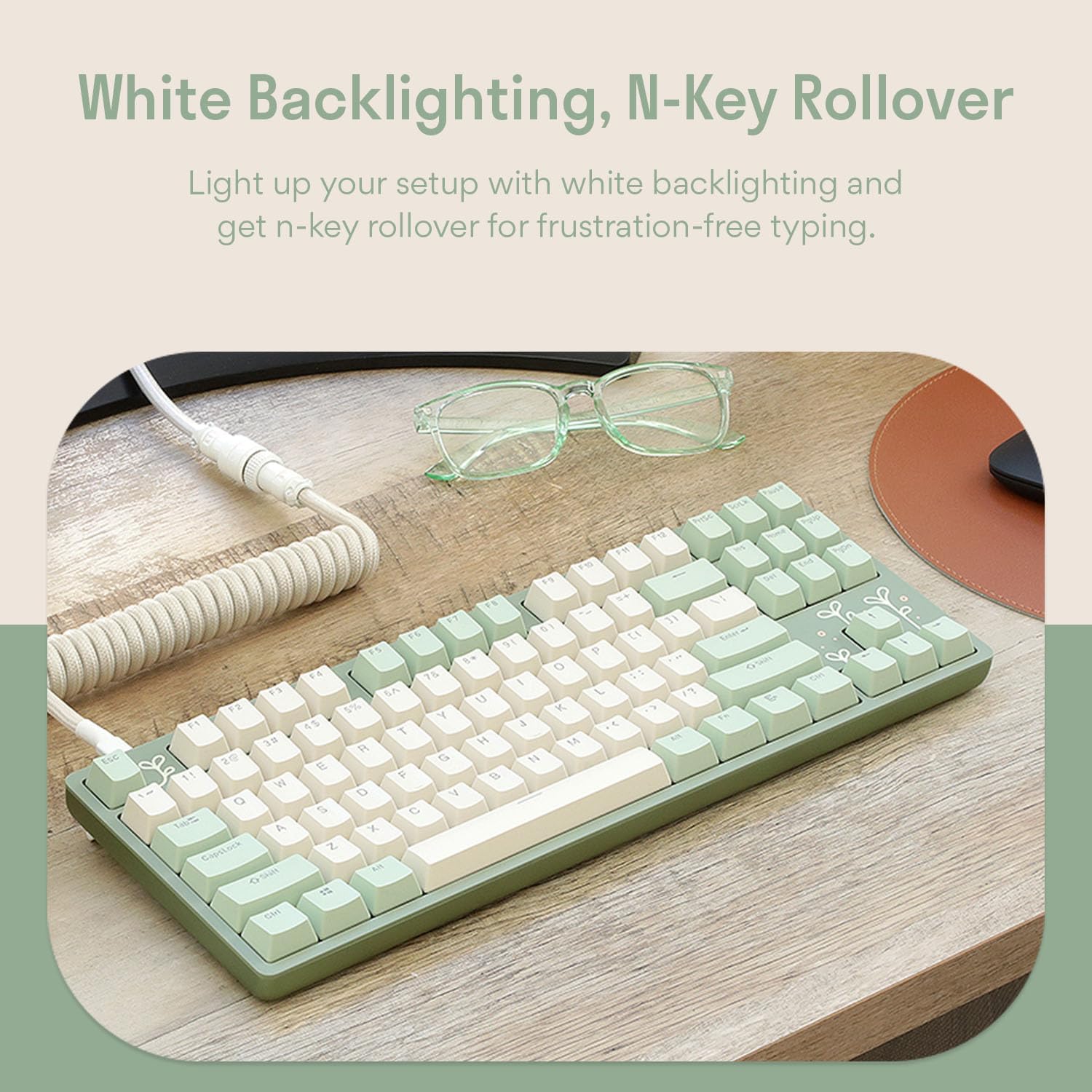 DROP Expression Series Shinai TKL Mechanical Keyboard - Holy Panda X Tactile Switches - PBT Double-Shot Keycaps - LED Backlight - Green