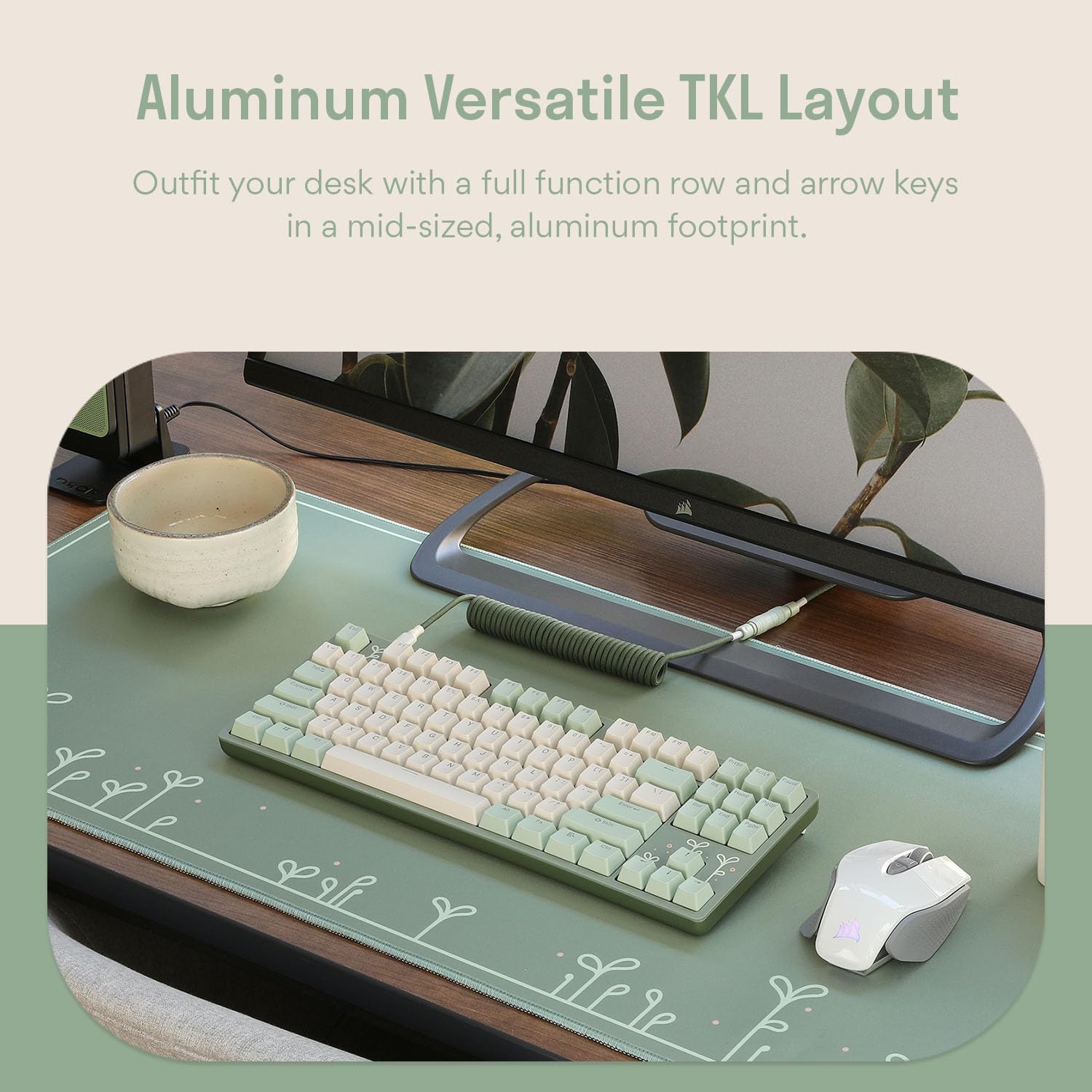 DROP Expression Series Shinai TKL Mechanical Keyboard - Holy Panda X Tactile Switches - PBT Double-Shot Keycaps - LED Backlight - Green