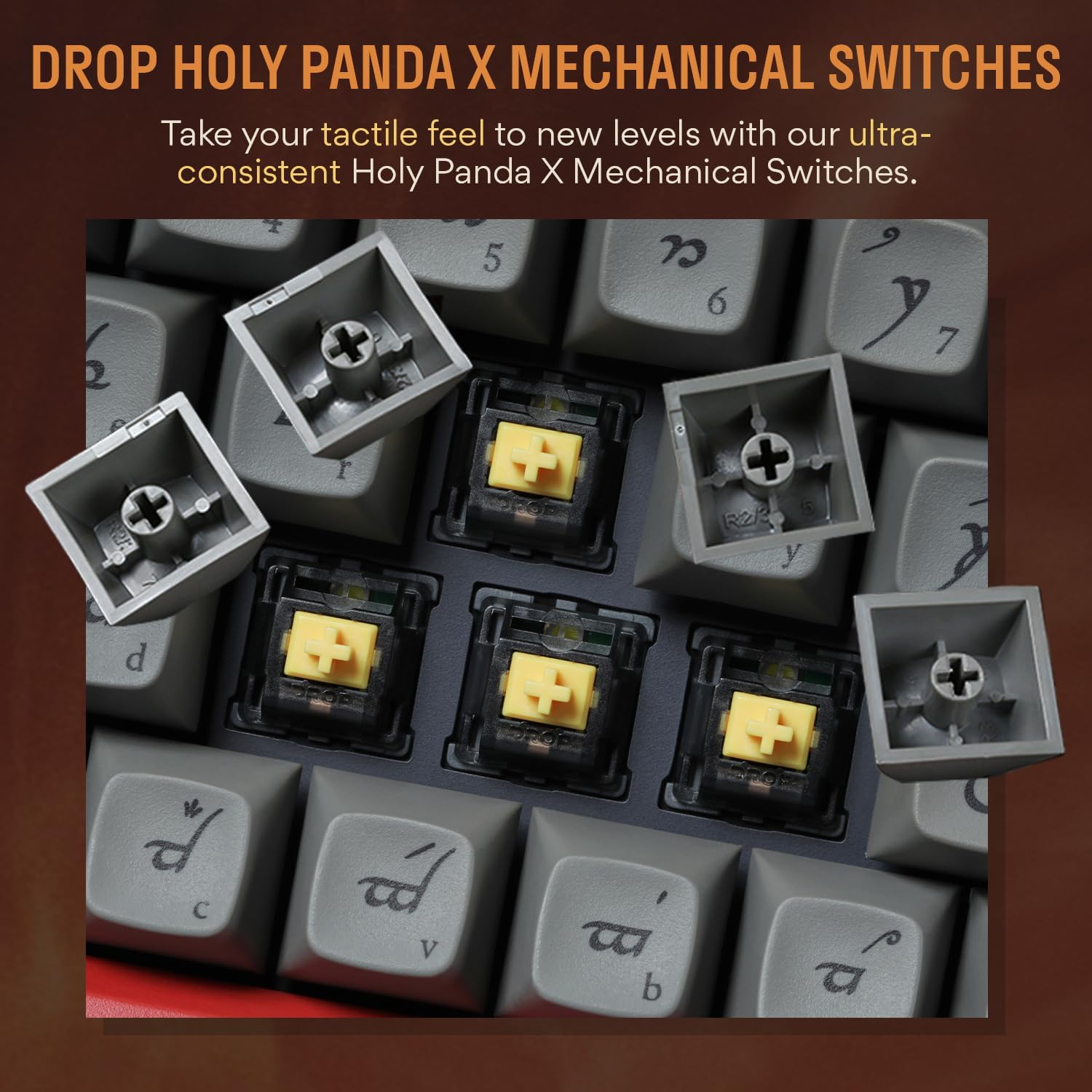 DROP + The Lord of The Rings™ Black Speech TKL Mechanical Keyboard - MT3 Profile Keycaps with Accent Keys - Holy Panda X Tactile Switches - PBT Dye-Sub Keycaps - LED Backlight - Black